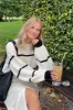 High Neck Stripe Knit Jumper Relaxed Sweater sold by Floralkini