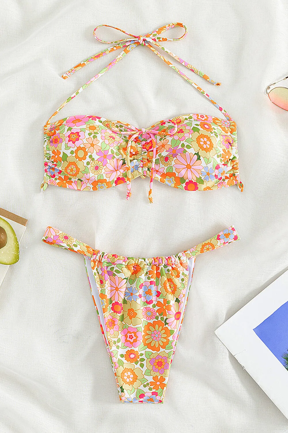 Floral Adjustable Bandeau Halter Bikini Set sold by Floralkini product image thumbnail 3