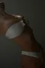 Bandeau High Rise Bikini Set With Metal Shell Decor - White sold by Floralkini