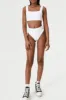 White Contrast Corset Lines Bikini Set sold by Floralkini