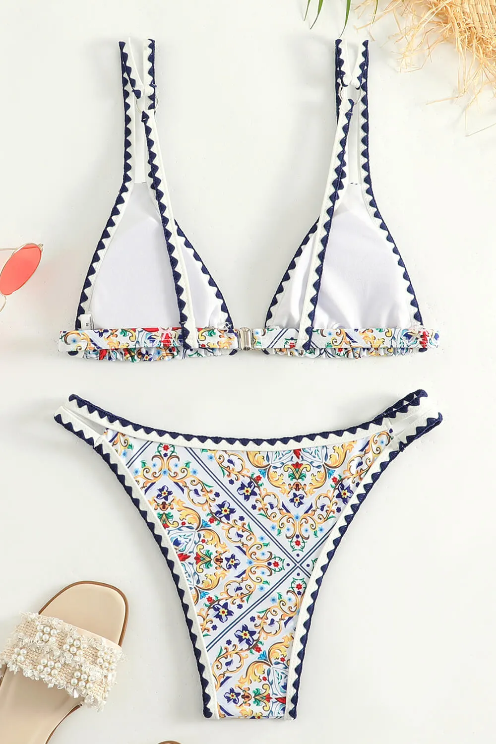 Printed Double Strap Triangle Bikini Set sold by Floralkini product image thumbnail 3