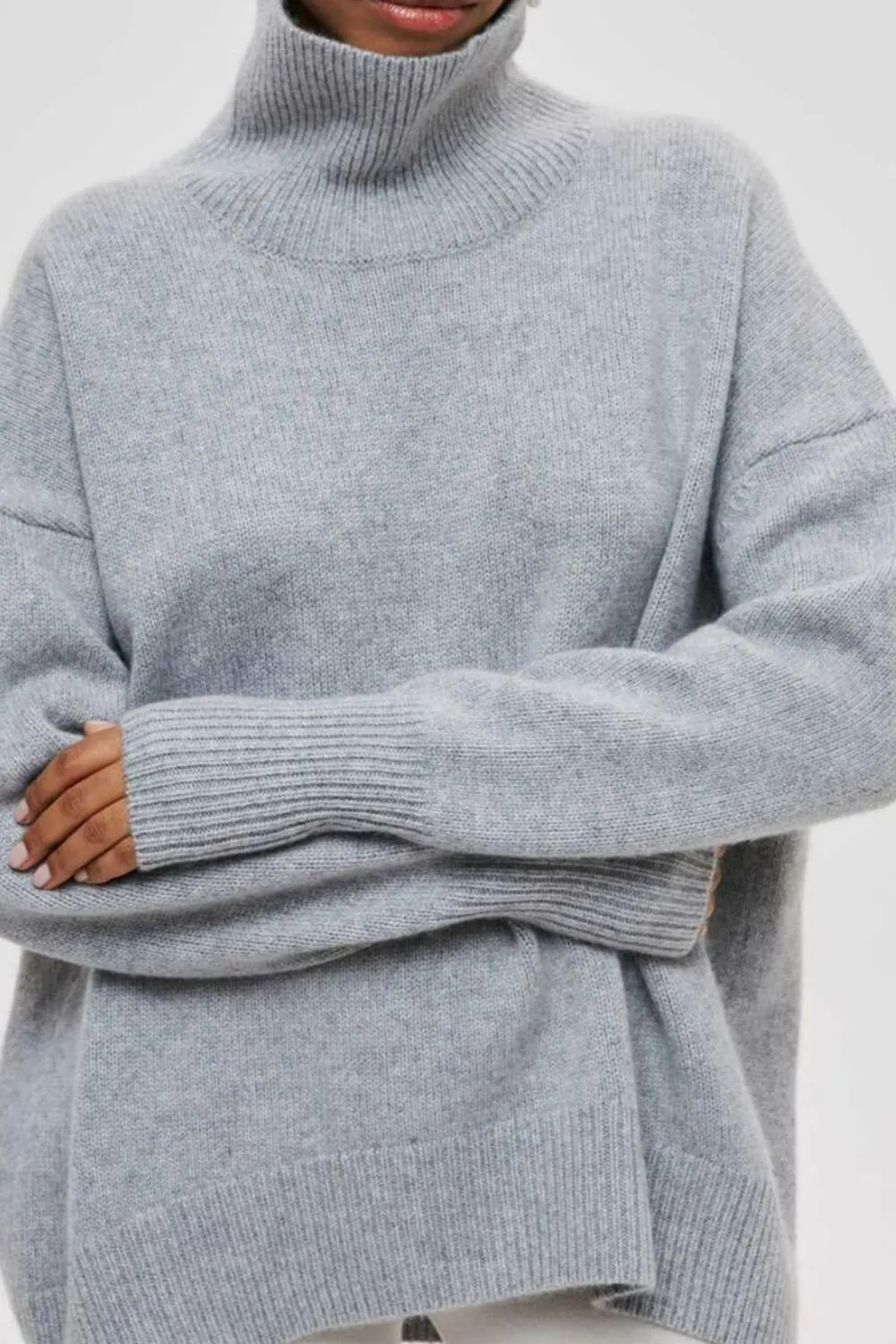 Mock Collar Knit Oversized Sweater sold by Floralkini product image thumbnail 2