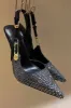 Sparkle Crystal Pin Pointed Toe Slingback High Stiletto Pump - Black sold by Floralkini