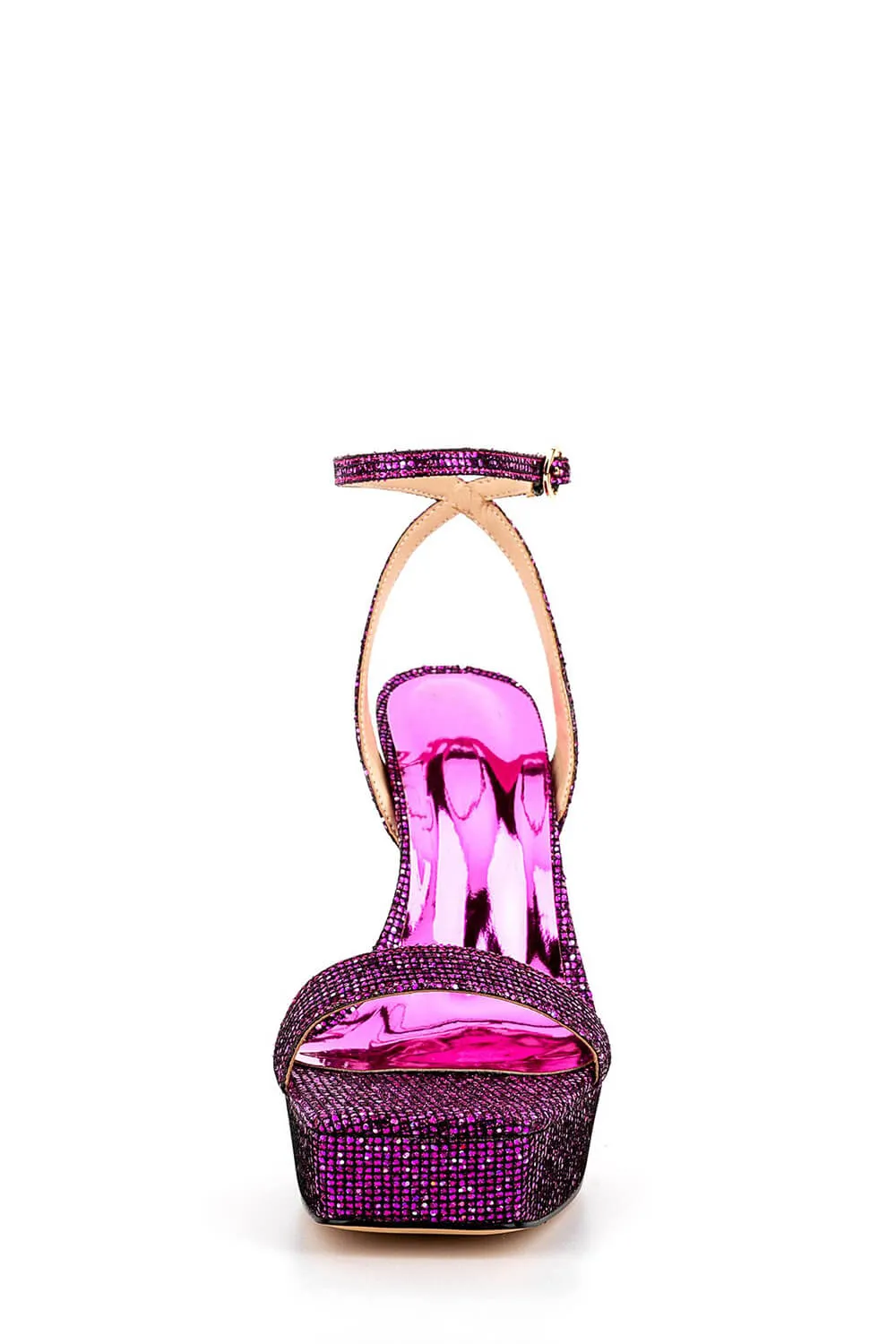 Sequinned Wide Fit Platform Barely There Heeled Sandals - Hot Pink sold by Floralkini product image thumbnail 2