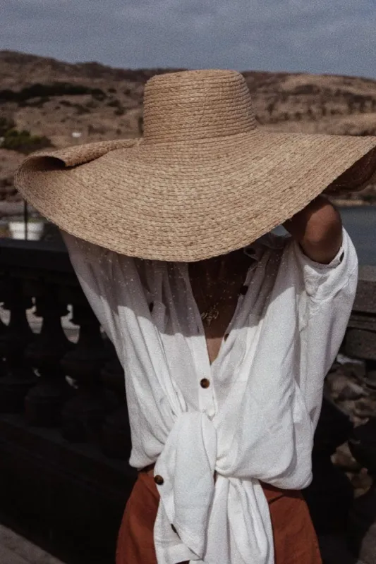 Raffia Straw Floppy Brim Boaster Hat sold by Floralkini