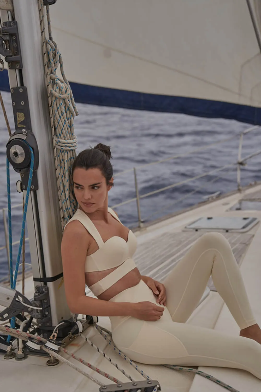 Corset Cutout Sports Bra - Beige sold by Floralkini product image thumbnail 4