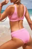Pink Ribbed High-Waist Bikini Bottoms sold by Floralkini