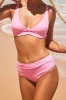 Pink Ribbed High-Waist Bikini Bottoms sold by Floralkini