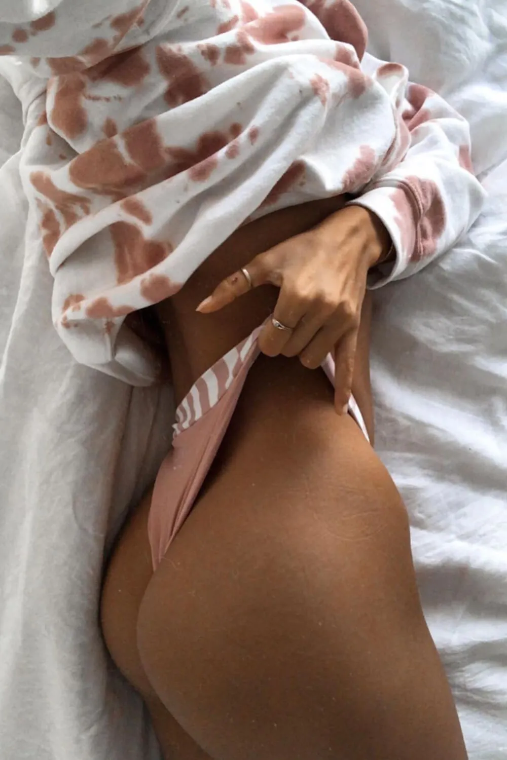 Rose Striped High Waisted Bikini Bottom sold by Floralkini product image thumbnail 3