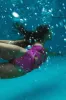 Hot Pink Twist Front Strapless One Piece Swimsuit sold by Floralkini