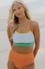 Ribbed Scoop Neck Bralette And High-Waisted Bikini Bottoms sold by Floralkini