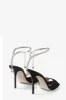 Black Faux Suede Crystal-Embellished Open Square Toe Stiletto Heeled Courts sold by Floralkini
