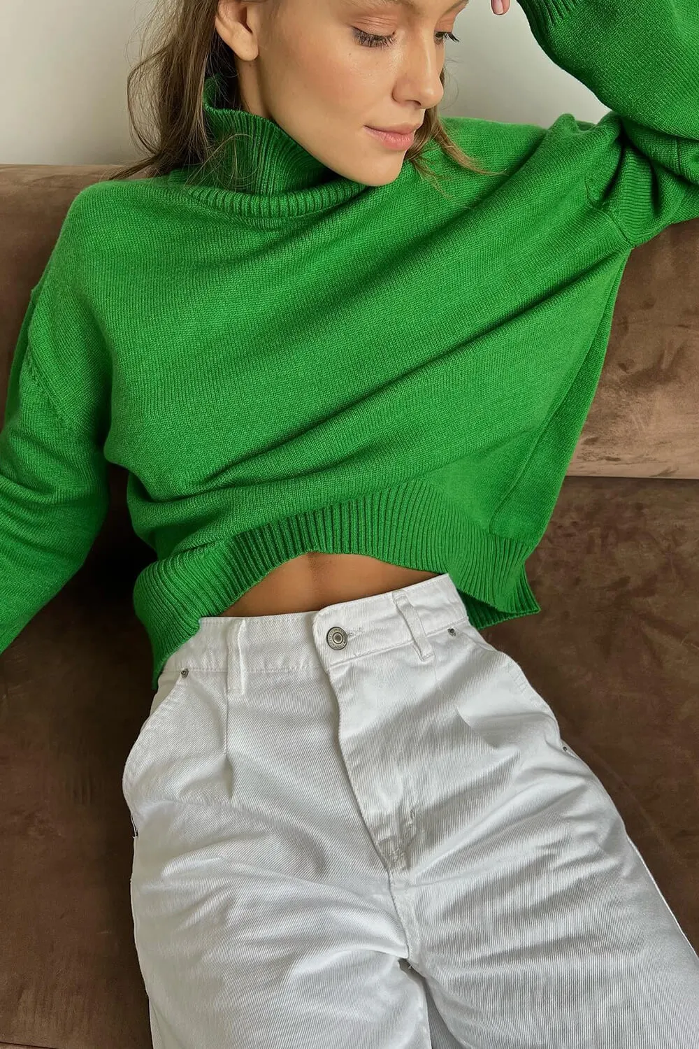 Turtle Neck Knit Oversized Sweater sold by Floralkini product image thumbnail 2