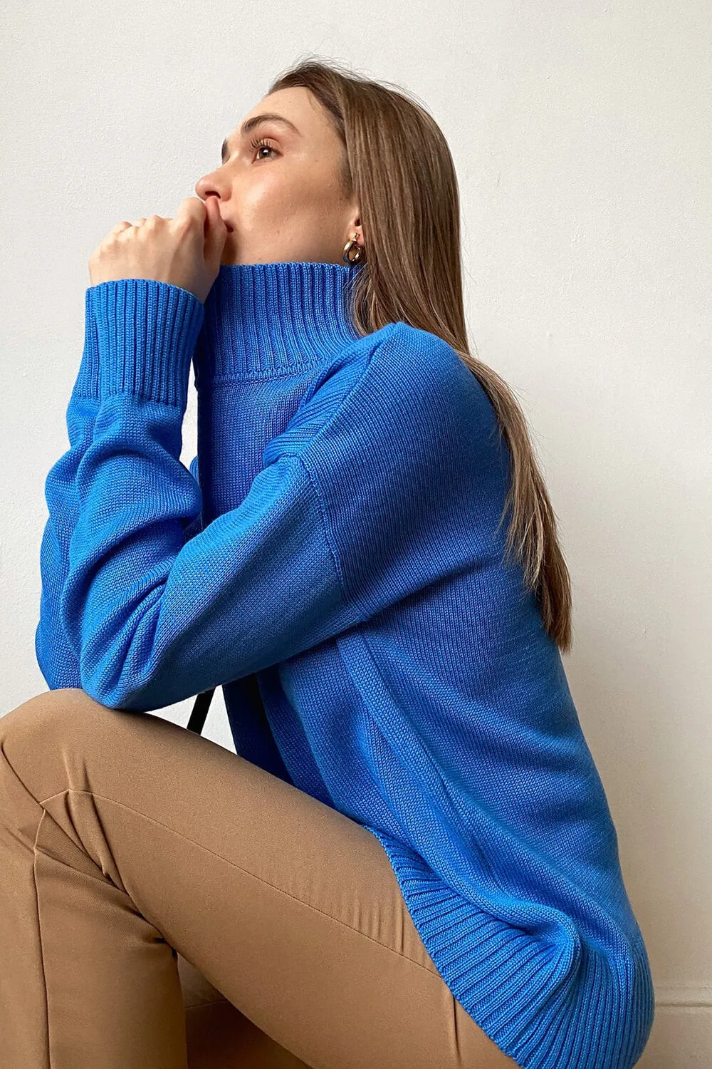 Turtle Neck Knit Oversized Sweater sold by Floralkini product image thumbnail 4