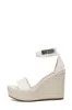 Espadrille Wide Fit Open Toe Platform Wedge Sandals - White sold by Floralkini