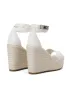 Espadrille Wide Fit Open Toe Platform Wedge Sandals - White sold by Floralkini