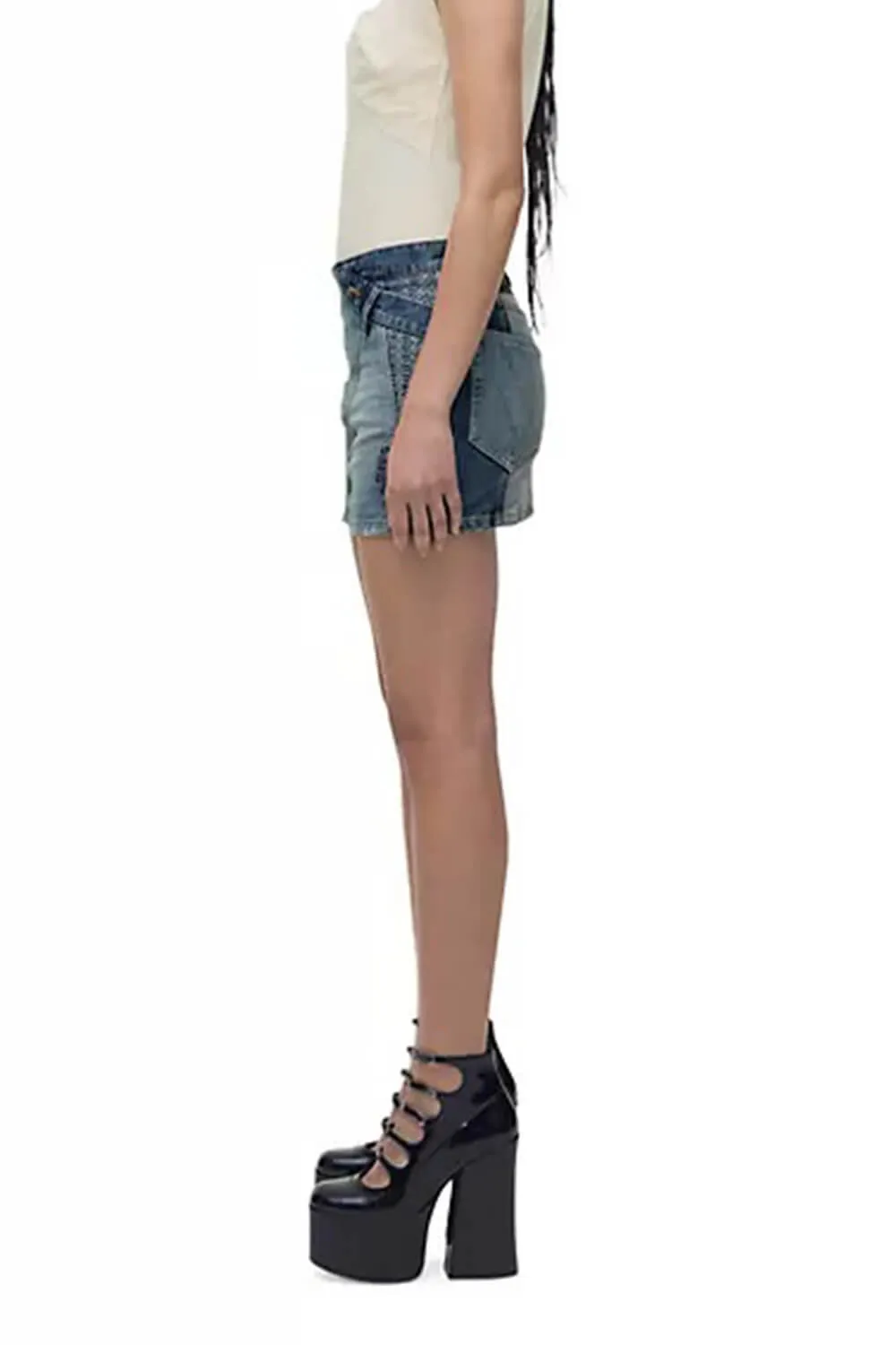 Faux Leather Multi Strap Fastened Up Platform Ankle Boots - Black sold by Floralkini product image thumbnail 2