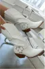 White Buckle Strap Detail Mid-Calf Western Cowgirl Boots sold by Floralkini