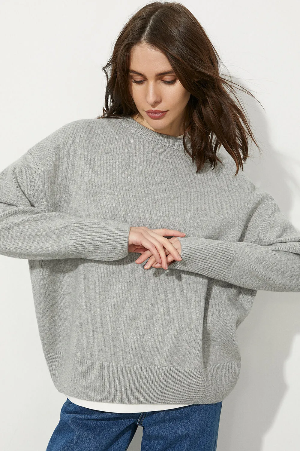 Crew Neck Ribbed Knit Pullover Knitwear sold by Floralkini