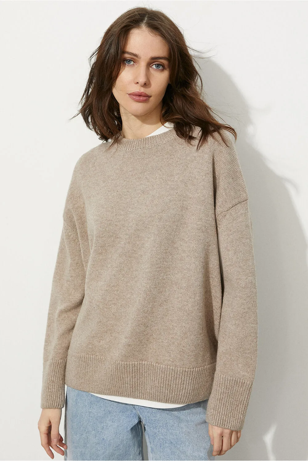 Crew Neck Ribbed Knit Pullover Knitwear sold by Floralkini product image thumbnail 2