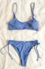 Light Blue Ribbed Scoop Neck Cami Bikini Top sold by Floralkini
