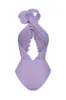 3D Flower Cutout Ruffled Halter One-Piece Swimsuit sold by Floralkini
