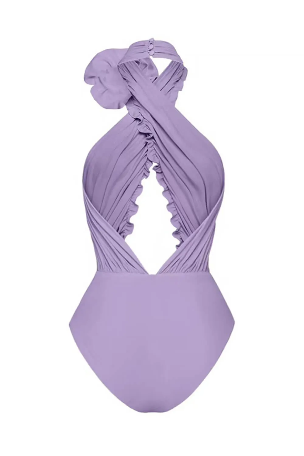 3D Flower Cutout Ruffled Halter One-Piece Swimsuit sold by Floralkini product image thumbnail 5