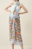 3D Flower Cutout Ruffled Halter One-Piece Swimsuit sold by Floralkini