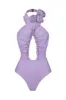 3D Flower Cutout Ruffled Halter One-Piece Swimsuit sold by Floralkini