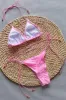 Triangle Halter Adjustable Tie High Cut Bikini Set - Pink sold by Floralkini