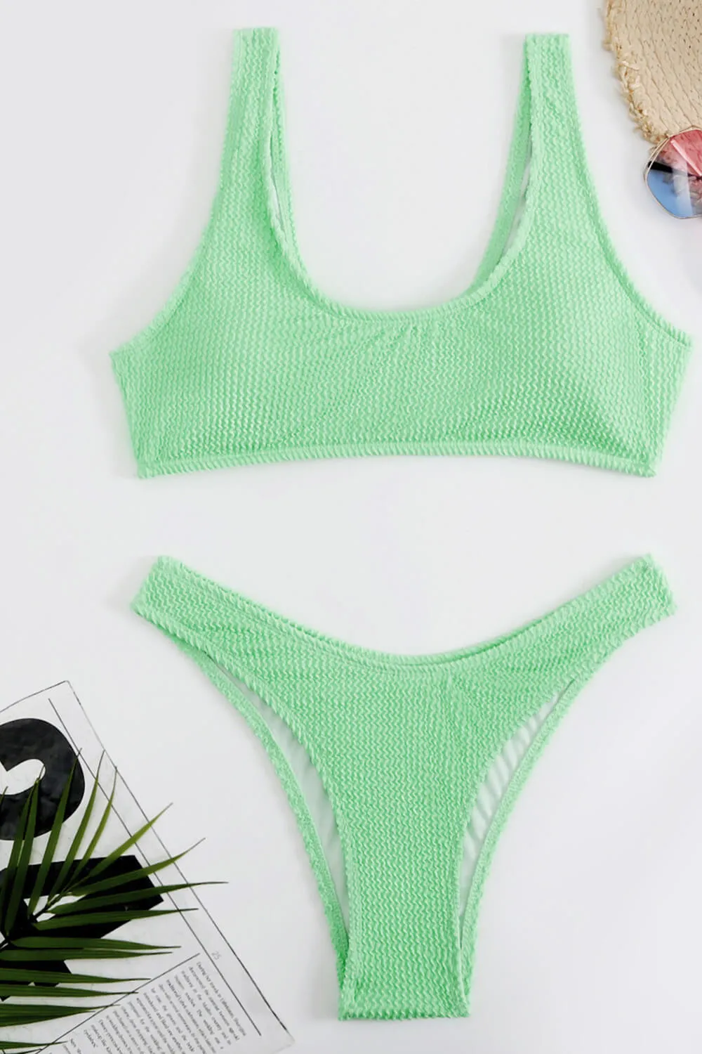 Mint Crinkle Scoop Bikini Top sold by Floralkini product image thumbnail 2