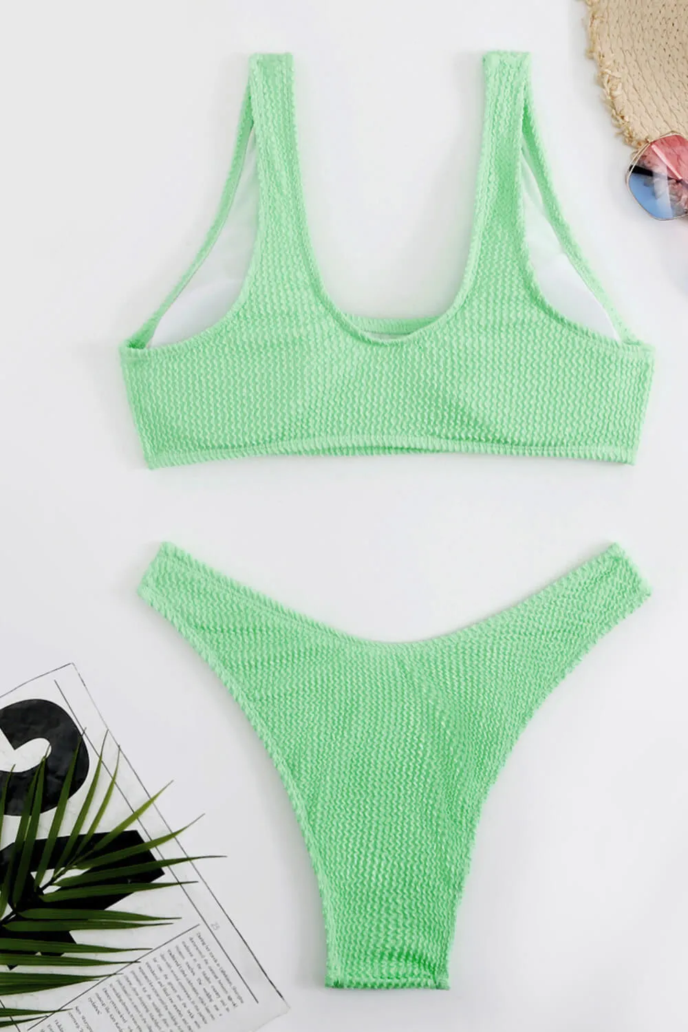 Mint Crinkle Scoop Bikini Top sold by Floralkini product image thumbnail 3
