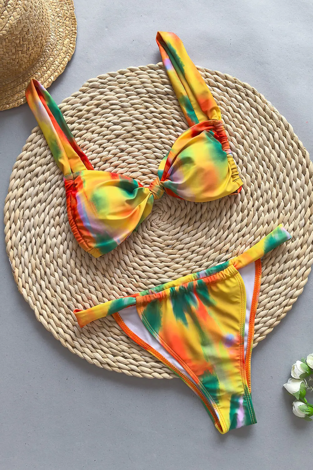 Multicolor Ombre Knot Front Strappy Bikini Set sold by Floralkini product image thumbnail 4
