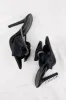 Black Satin Diamante Bow Stiletto Mules sold by Floralkini