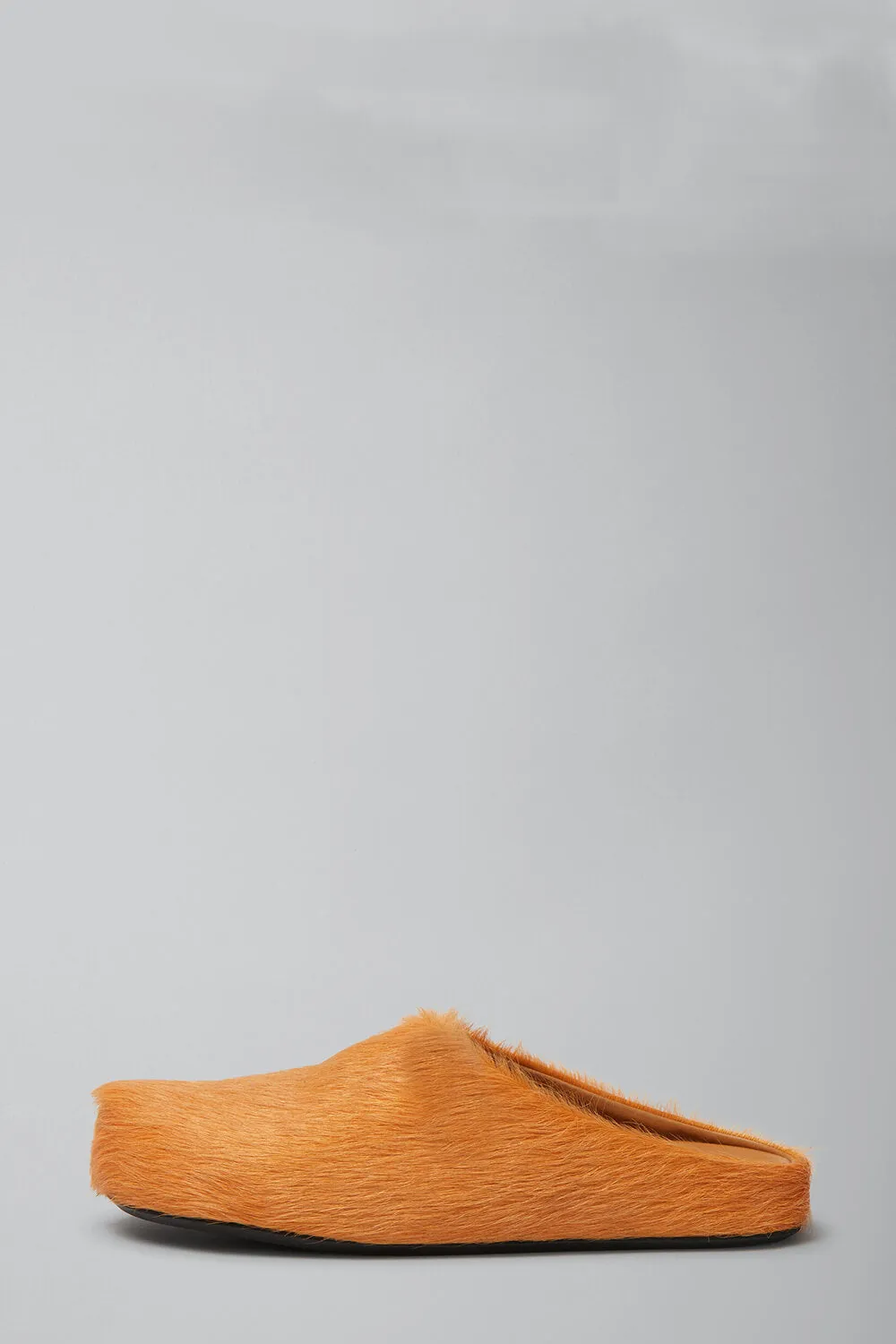 Long Hair Calf Leather Fussbett Slip-On Flat Clog - Orange sold by Floralkini product image thumbnail 4