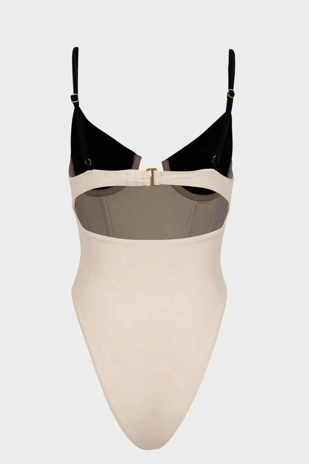 Contrast Underwire Corset One Piece Swimsuit - White sold by Floralkini product image thumbnail 5