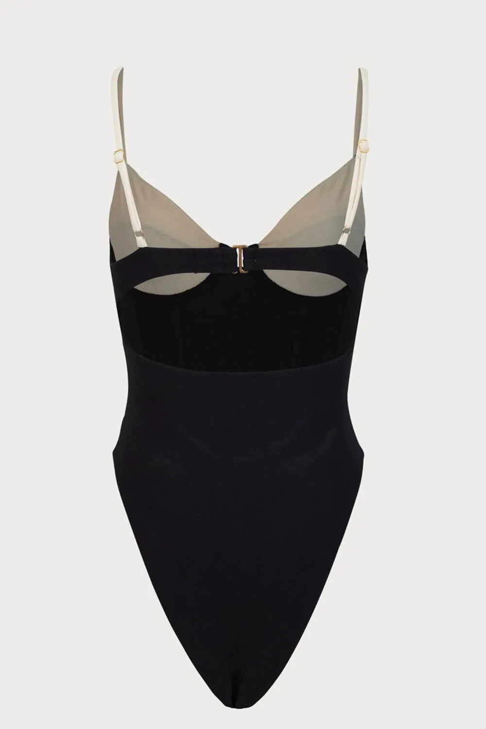 Contrast Underwire Corset One Piece Swimsuit - Black sold by Floralkini product image thumbnail 4