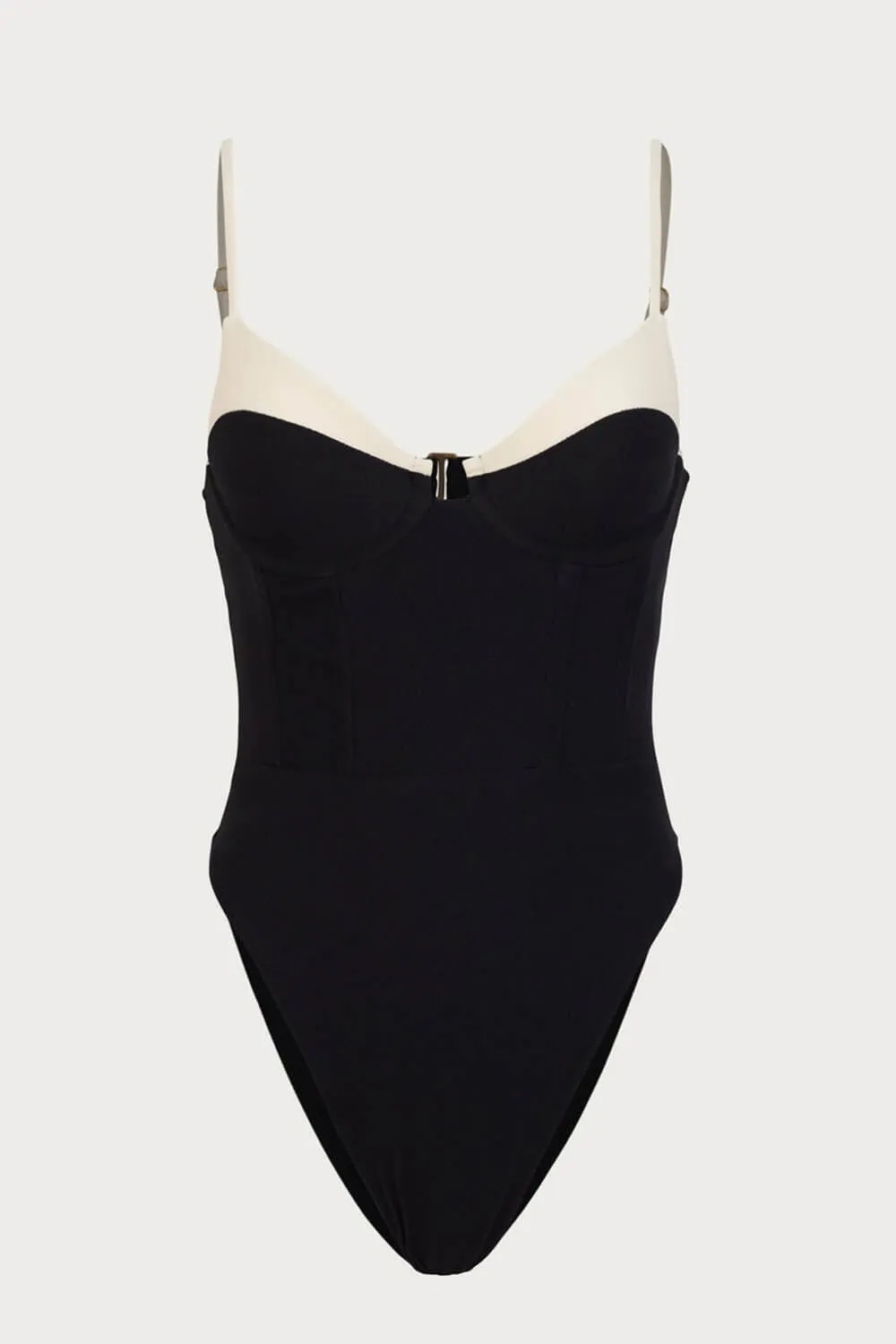 Contrast Underwire Corset One Piece Swimsuit - Black sold by Floralkini product image thumbnail 5