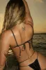 Triangle Wrap Tie Halter Bikini Set With Gold Butterfly Hardware Details sold by Floralkini