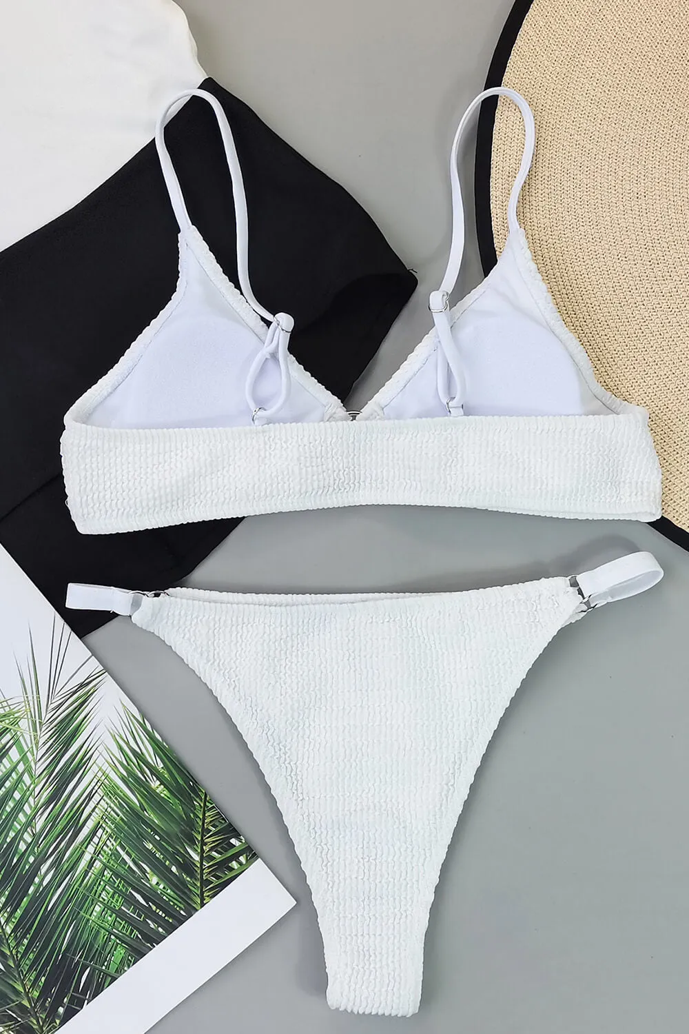 White Smocked O-Ring Bikini Bottoms sold by Floralkini product image thumbnail 3