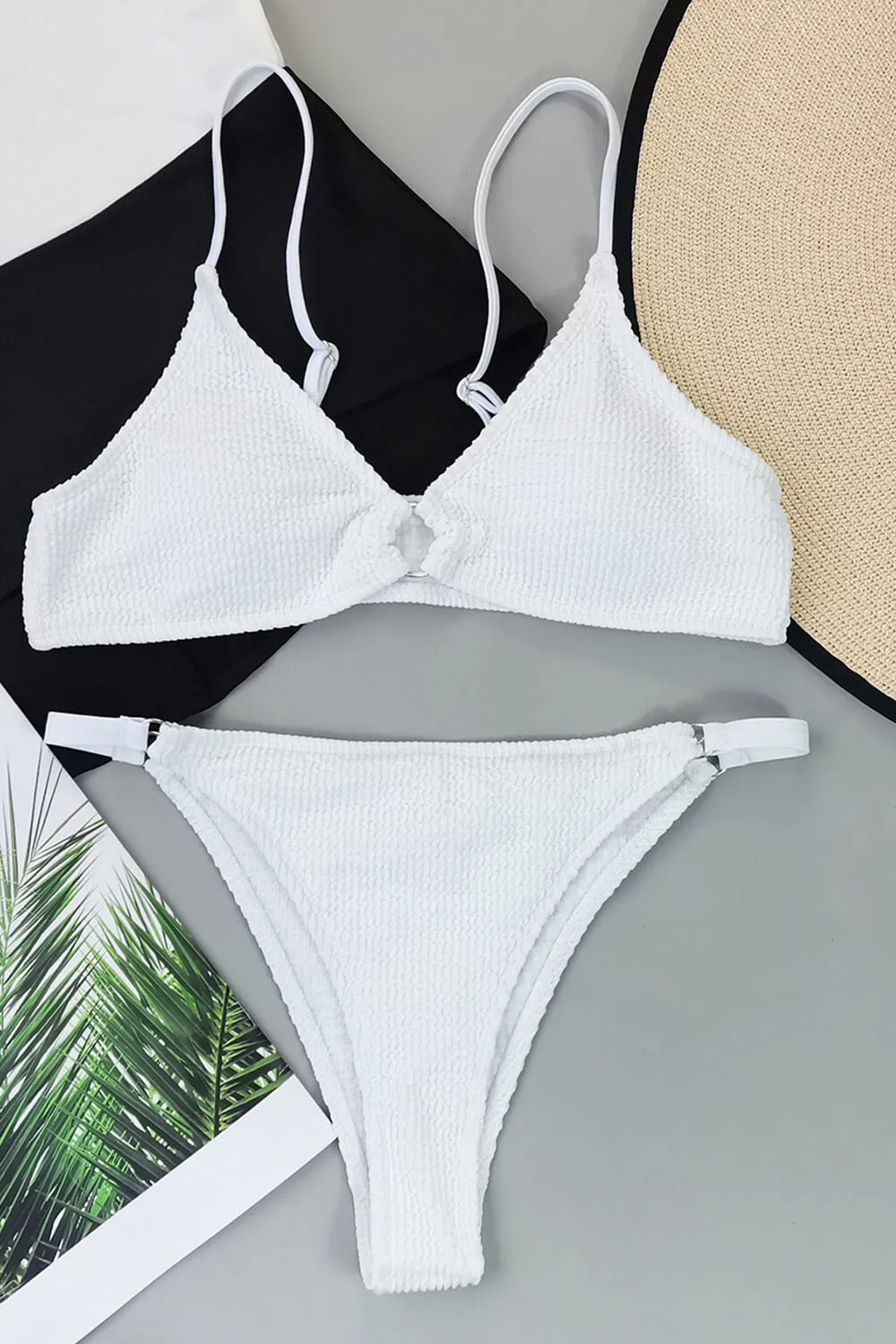 White Smocked O-Ring Bikini Bottoms sold by Floralkini product image thumbnail 2