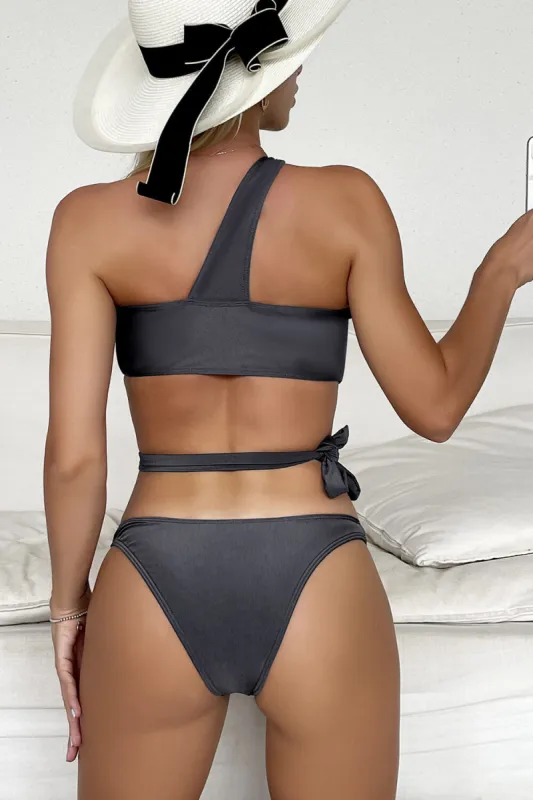 Grey Shine High Cut Bikini Bottoms sold by Floralkini