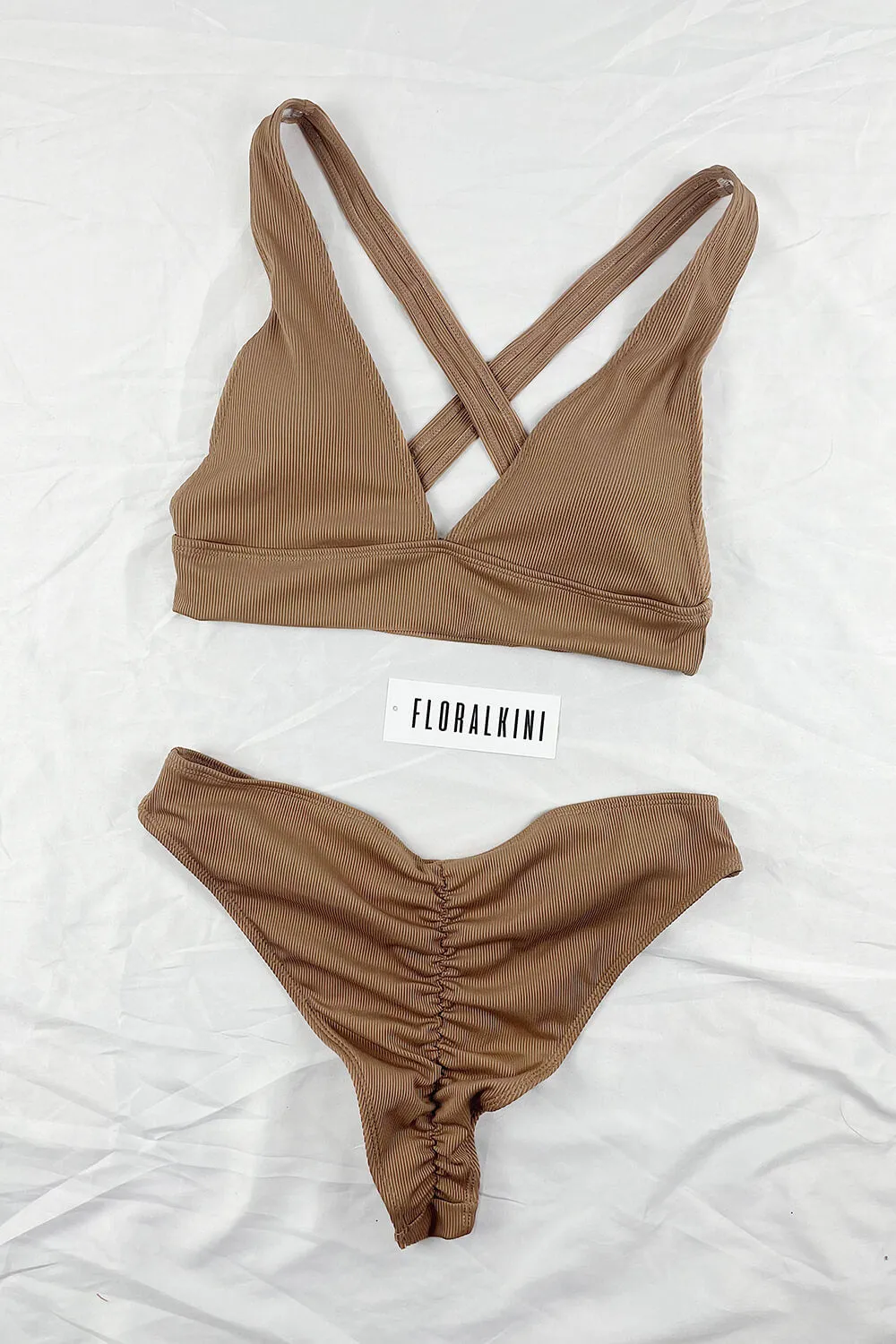 Ribbed High-Waist Bikini Bottoms sold by Floralkini