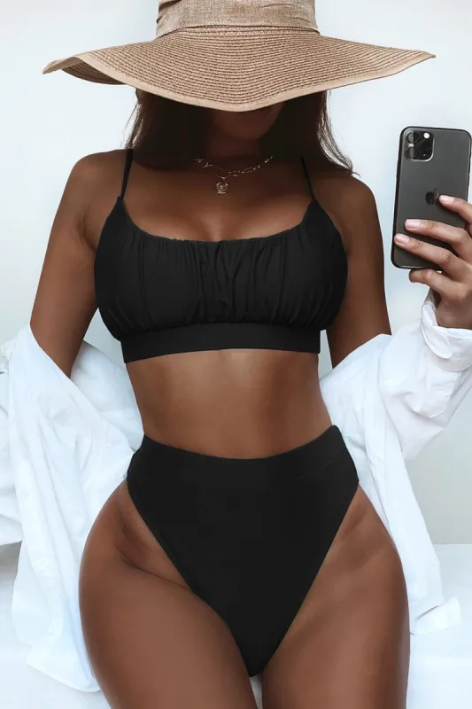 Black High Waisted Bikini Bottoms sold by Floralkini
