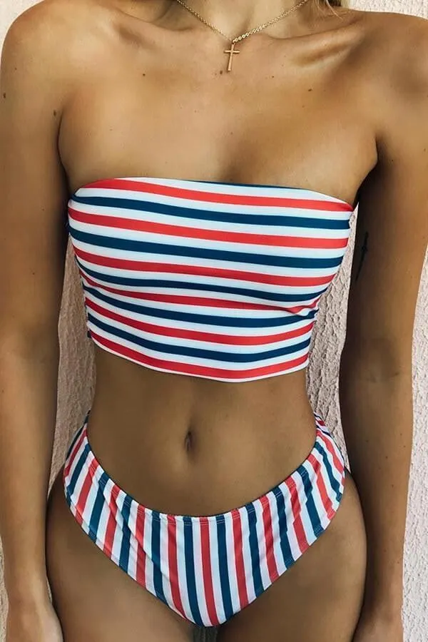 Floralkini Striped High Waisted Bikini Bottoms sold by Floralkini product image thumbnail 2