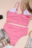 Pink Ribbed High-Waist Bikini Bottoms sold by Floralkini