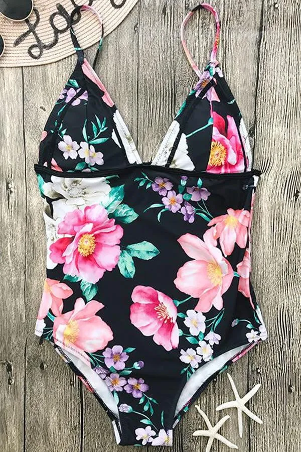 Floralkini Floral Print Bralette One Piece Swimsuit sold by Floralkini product image thumbnail 2