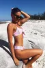 Striped High Leg Bikini Bottom sold by Floralkini
