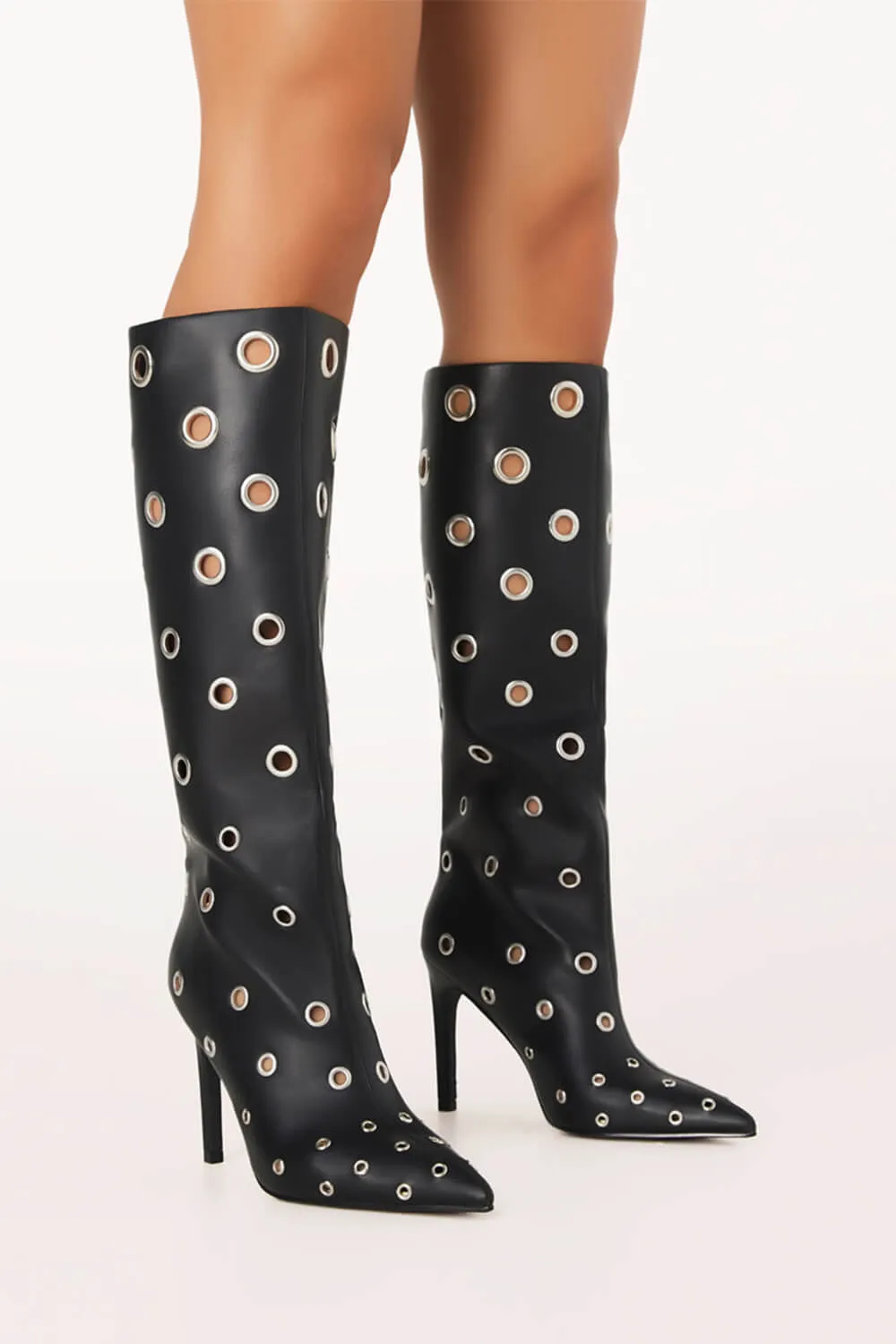 Eyelets Knee-High Pointed Toe Boots sold by Floralkini product image thumbnail 2
