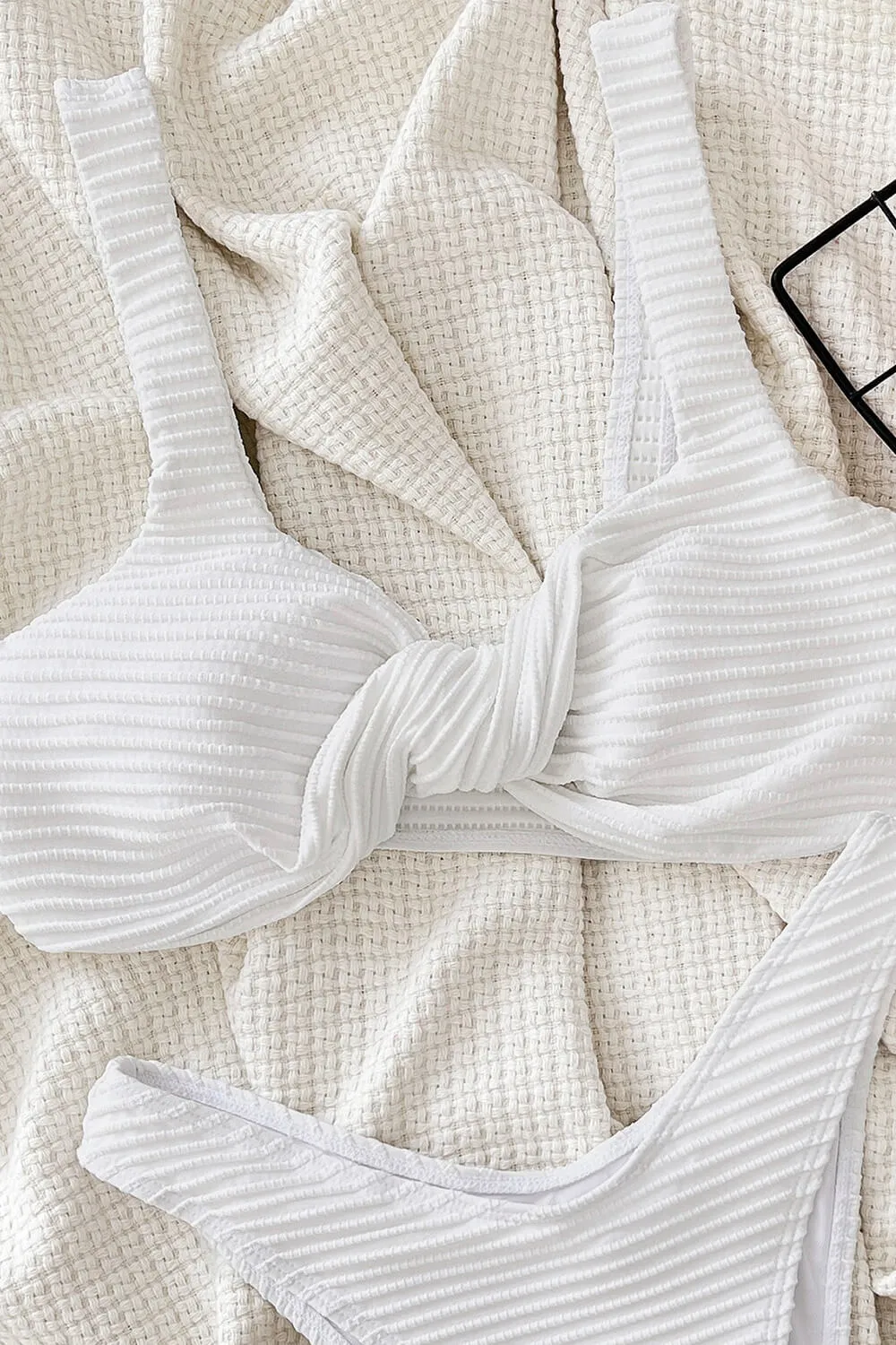 Textured Twist-Front High Leg Bikini Set sold by Floralkini product image thumbnail 2